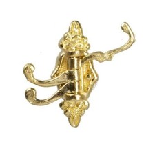 Maison de Poupées Poli Laiton Triple Manteau Crochet Miniature Entrée Accessoire