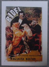 Carte postale repro Affiche Cirque Bidel Magasins Reunis 1875 postcard circus