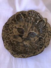 Joli cendrier ou vide poche en bronze, bronze animalier Tête de chat début XX e