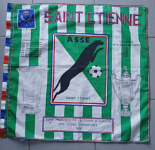 RARE  1976 Grand drapeau palmarès  ASSE ST ETIENNE ALLEZ LES VERTS PANTHERE Foot