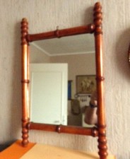 Ancien miroir cadre bois façon bambou dim 42/28 cm