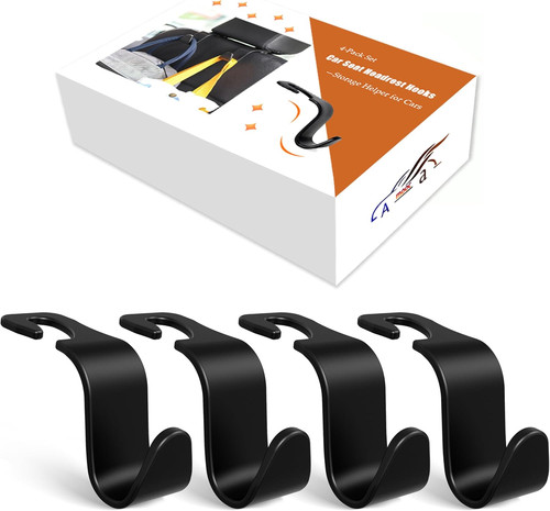 Pack car headrest hooks - 4-pack,