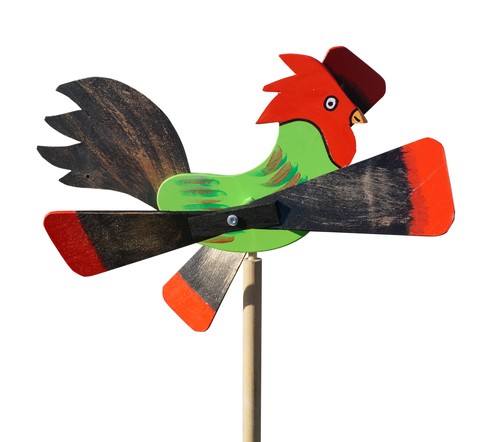 éolienne bois jardin coq - Éolienne,