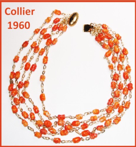 Ancien collier 5rangs perles - ancien,