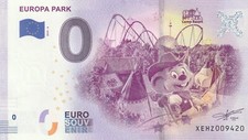 BILLET TOURISTIQUE ZÉRO EURO Europa Park   2019/4 Ref: 254