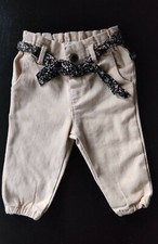 IKKS Jean Rose Clair Bas Resserrés Ceinture Fleurie Fille 6 mois EXCELLENT ETAT
