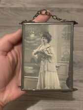 Ancien petit miroir de barbier tryptique 1920