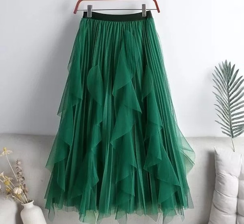 Jupe tulle vert esmerald long - tulle,