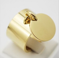 BAGUE NEUVE BRELOQUE MEDAILLE PAMPILLE PLAQUÉ OR TAILLES AU CHOIX