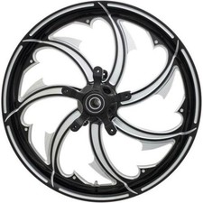 Coastal Moto Forgé Fureur Aluminium Roue Avant - 21in.x3.25in Noir Coupe