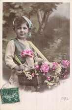 CP GARCON BONNET PANIER ROSES
