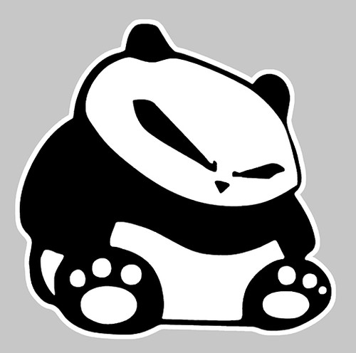 Angry evil panda 100x100mm - evil,