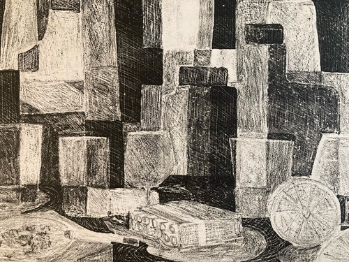 Belle lithographie 1970 - belle,