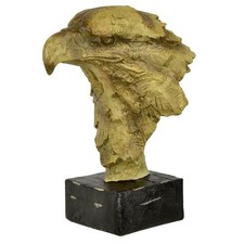 Sculpture aigle buste pierre artificielle jardin chiffre 29cm style antique 