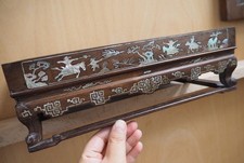 Plateau Bois Nacre Chinois Antique Antique Mother of Pearl Wooden Tea Tray Asia