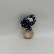 Doudou hochet oreilles de lapin rayé bleu ENVIE DE FRAISE - 30513