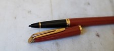 RARE STYLO ROLLER WATERMAN CF EN LAQUE CORAIL & PL. OR 18 CARATS