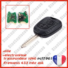 PLIP CLEF + ELECTRONIQUE TRANSPONDEUR COMPATIBLE CITROEN XSARA PICASSO BERLINGO