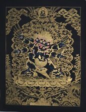 Taille 51 CM X 38 CM Doré Couleur Vajrakilaya Thangka Main Peint Tibétaine, Vk