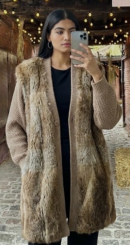 Manteau fourrure maille - manteau, et