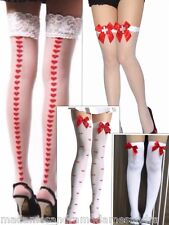 Sexy Infirmière Blanc Bas Femme Jambière Résille Collants Déguisement