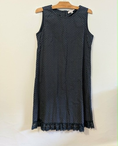 Robe bleu marine pois coton - robe,