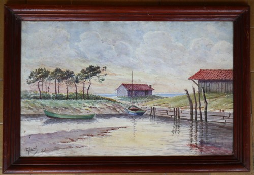 Tableau aquarelle ancienne - tableau,