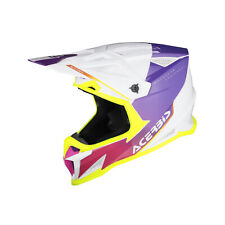 Acerbis Casque Moto Cross Enduro T711 Blanc/Violet 0026458.242