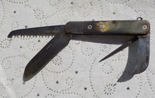 Couteau pliant +/- 1900 "HENRY" poinçon Hache - corne de vache 4 fonctions