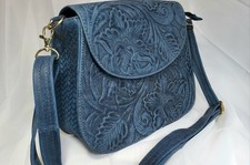Sac Cuir Bleu Nuit Artisanat