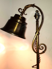 GRANDE LAMPE BUREAU BANQUIER LAITON ANTIQUE ARTICULÉE 60cm VERS 30/40