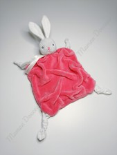Doudou Plat Carré Lapin Gris Rose Framboise Plume Tendres Et Douces - Kaloo 2013