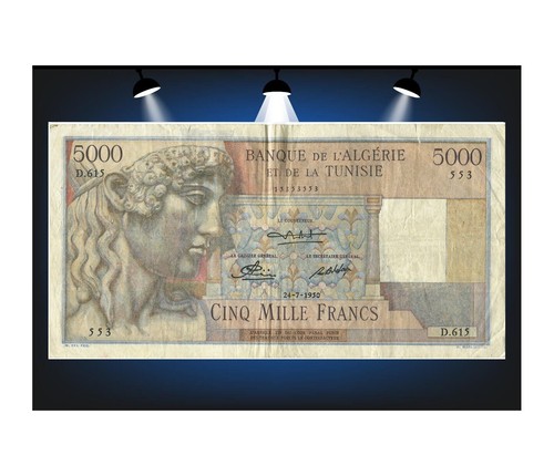 Billet algerie 5000 francs - billet,,