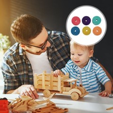  30pcs roues de bois coloré