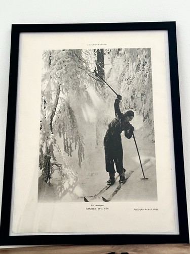 Affiche ancienne 1935 ski