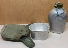 Gourde AM en alu + Quart  en alu + etui Housse  Militaire 