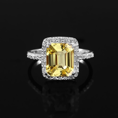 Bague saphir jaune solide - saphir,