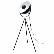 The Home Deco Factory Lampadaire trépied en métal Cinéma - H. 145 cm - Noir 