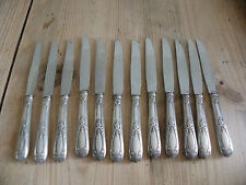 12 COUTEAUX MÉTAL ARGENTÉ APOLLONOX - LAMES INOX