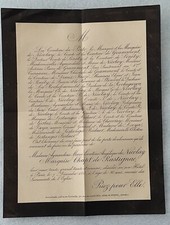 FAIRE PART DECES 1885 Mme DE