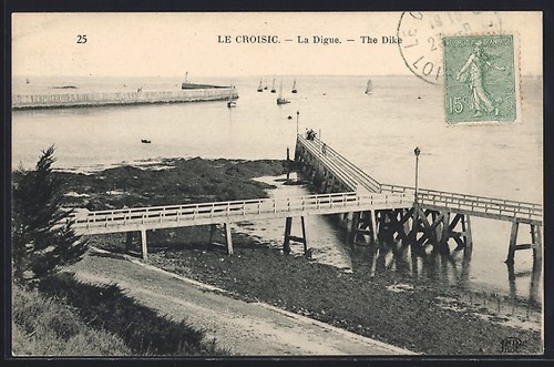 Cpa croisic digue 1921 - 1921,