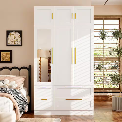 White wood w armoire - 47,