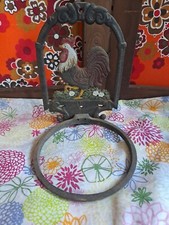Vintage ancien Porte Plante En Fer Décor COQ A accrocher Fleurs Jardin Déco