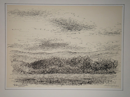 Dessin encre champlieu vers - champlieu,