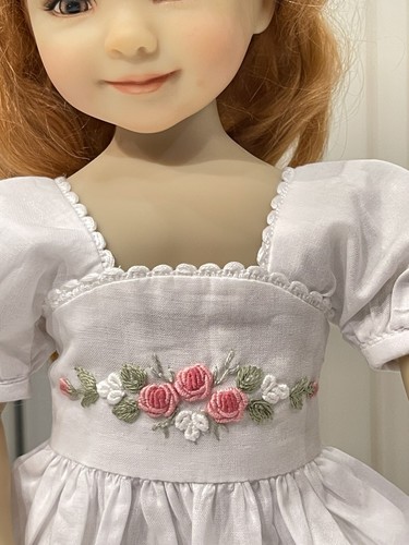 Boneka embroidered long dress - embroidered,