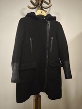 manteau chic Zapa en Cuir D'agneau Et Laine.