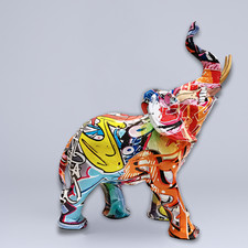 Elephant Resin Red Sculpture