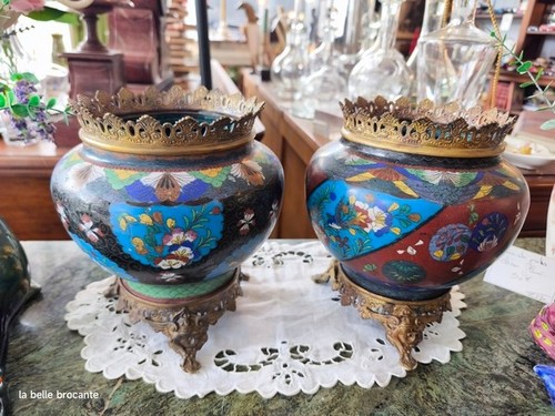 Paire cache pot bronze - en,