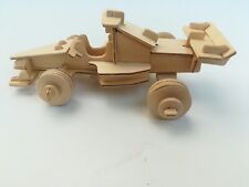 Maquette en bois naturel Voiture Formule 1 racing car puzzle 3D
