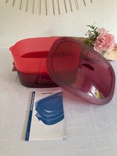 525⚜️ Cuiseur Vapeur Ovale Multi-Étage Tupperware Rouge Longueur 26 Cm